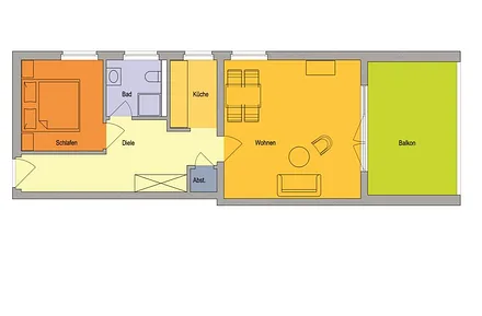 Gesamte Wohnung mit historischer Deckenhöhe, sehr großer Balkon