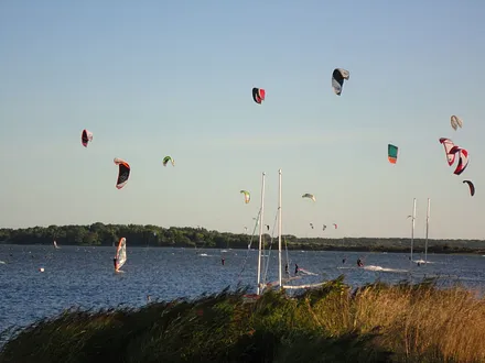 Boddenseite Dranske (bei der Surfschule)