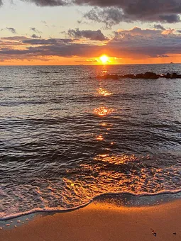 Sonnenuntergang am  Ostseestrand