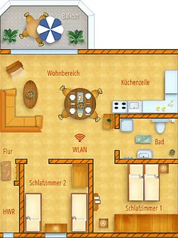 Grundriss Obergeschoss mit Balkon