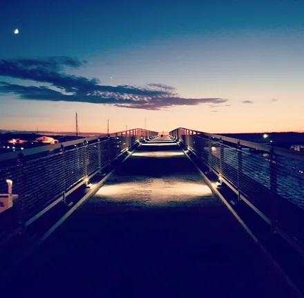 Abendstimmung auf der Wieker Kreidebrücke