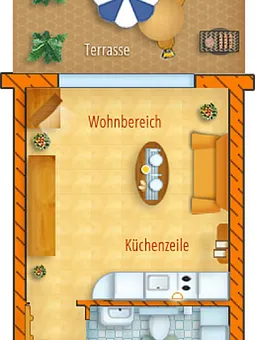 Grundriss Erdgeschoss mit Terrasse