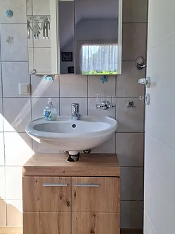 Badezimmer mit Dusche und WC