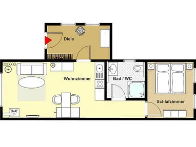 die Wohnung liegt auf einer Ebene