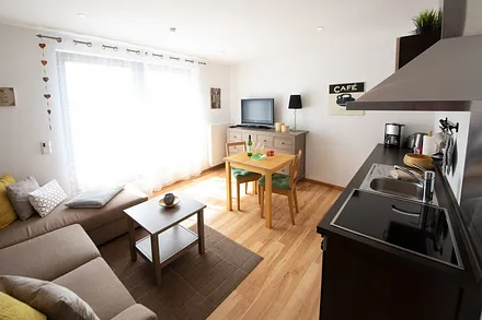 Wohnzimmer mit Küchenzeile