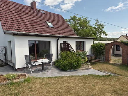 Terrasse mit Blick auf das Achterwasser