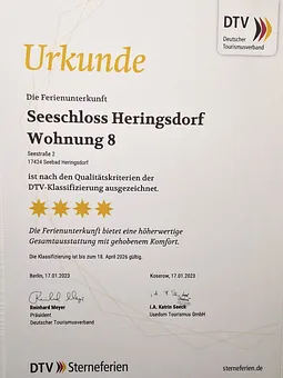 Sterneurkunde des Deutschen Tourismusverbandes