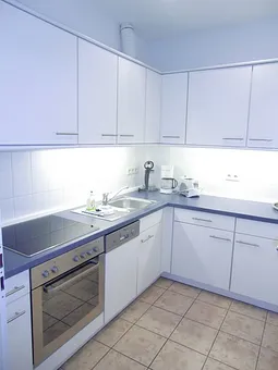 Einbauküche: Kühlschrank, Geschirrspüler, Herd