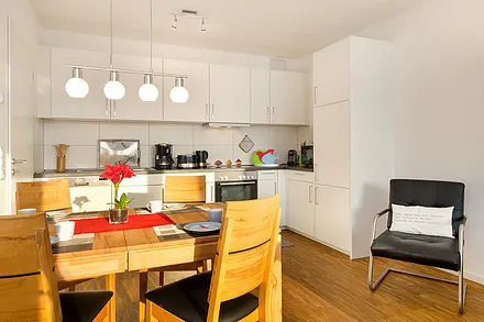 Der großzügige Eßbereich der Ferienwohnung "Inseltraum".