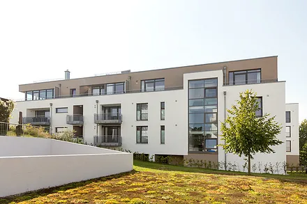 Nordansicht des Dünenresorts. Diese Seite schaut Richtung Ostsee. 