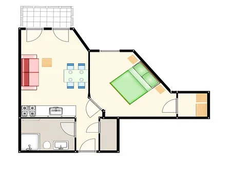 Haus Meeresblick WE A 1.10 Grundriss der Wohnung