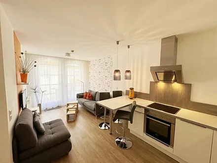 kombinierter Wohn-/Koch- und Essbereich