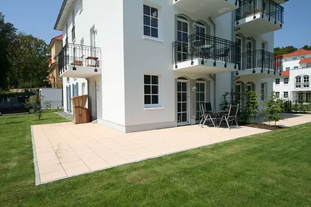 Blick auf die Terrasse Haus Meeresblick/ Haus C