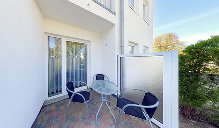 Terrasse Wohnung D-4 zur Nordost-Seite