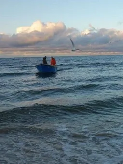 Fischer kommen an Land