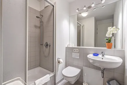 Bad mit Dusche/WC und Fön