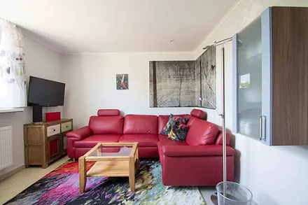 Ansicht Wohnbereich mit Schlafsofa