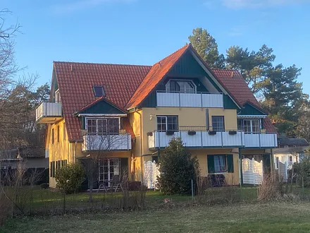 Hausansicht SÜDEN mit Loggia vom Mövennest (DG)