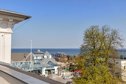 Blick auf die Seebrücke von der Dachterrasse