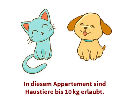 Haustiere bis 10 kg gestattet