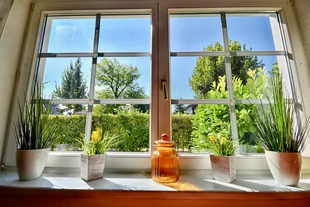 Blick aus dem Wohnzimmer-Fenster