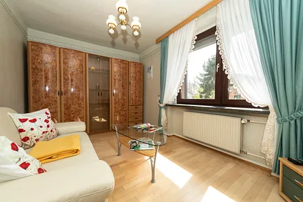 Kleines Wohnzimmer mit Schlafcouch