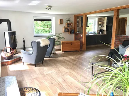 Offenes Wohnzimmer - Hintergrund Küche