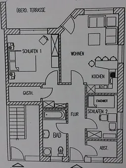 Außenansicht (2 Wohnungen im EG, 2 Wohnungen im OG)  - große Wiese vor dem Haus