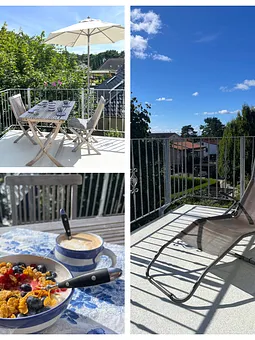 Sonnenliegen auf der Terrasse
