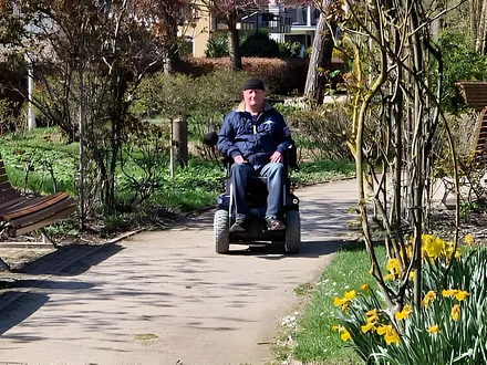 Der Kurpark Baabes ist mit dem Rolli oder zu Fuß vom Appartement in 5 Min zu erreichen