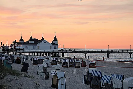 Seebrücke Ahlbeck im Sonnenuntergang