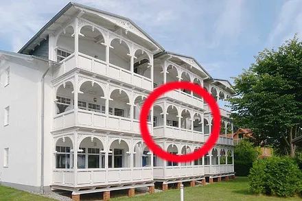 Lage der Ferienwohnung 14 in der Strandresidenz Juliusruh Haus II