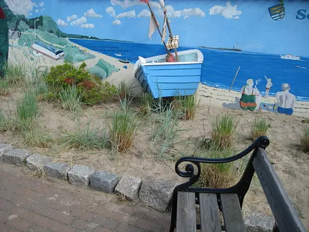 Wandmalerei in der Dorfmitte 