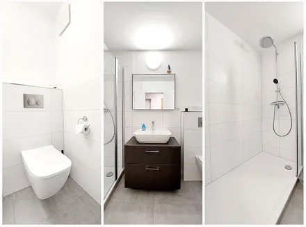 Neues Bad mit großzügiger Walk-in-Dusche (180x90cm)