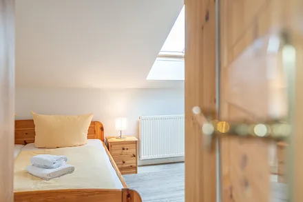 Blick ins Schlafzimmer