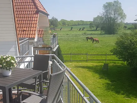 Blick vom Balkon in Richtung Gingst