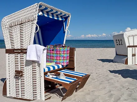 Strandkorb am Strand - kostenlos für unsere Gäste!
