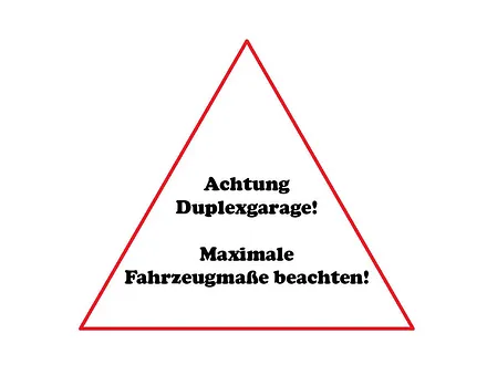Hinweis Duplexgarage