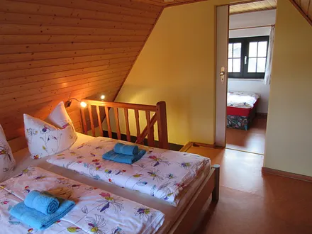 Schlafräume und Treppe nach unten