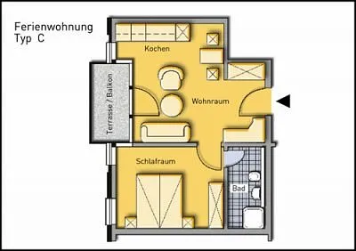 Grundriss der Ferienwohnung Typ C