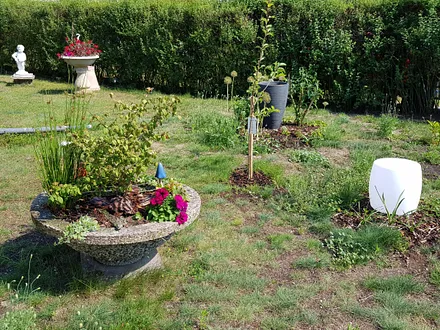 Liebevoll angelegter Garten um das Haus