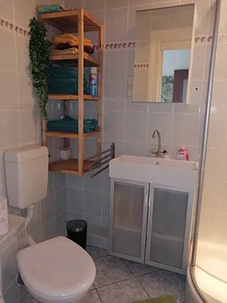 Bad mit Dusche und WC