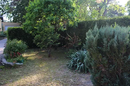 Das 410 m² Grundstück ist eingezäunt.