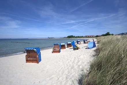 Strand unterhalb Arkonablick (Strandkörbe können im Eiscafe gemietet werden)