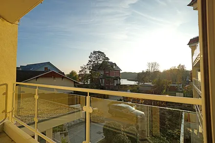 Ausblick vom Balkon auf den Schloonsee