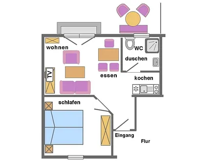 FeWo rot - Grundriß