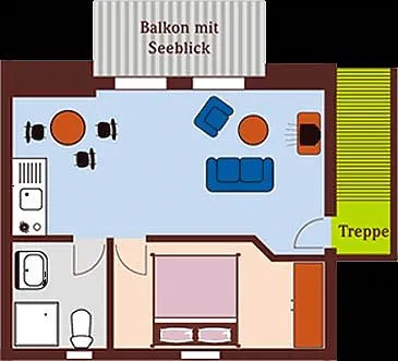 Grundriss App.4 (Küche und TV-Gerät inzwischen erneuert)