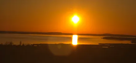Sonnenuntergang in Bobbin über den Bodden