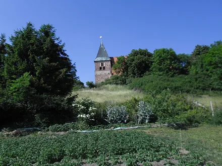 Blick auf Kirche Bobbin
