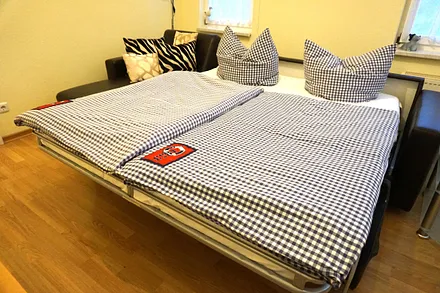 komfortable Schlafcouch im Wohnzimmer 1,60m breit